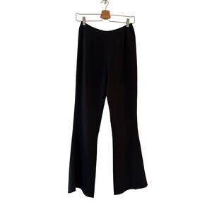 Juliana Collezione High Rise Back Slit Flared Pants Size 0 Black Textured Lined